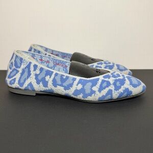 Womens SKECHERS Cleo Claw-Some Blue Animal Print Slip On Ballet Flats / Size 5.5